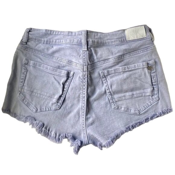 Kendall & Kylie Womens Denim Shorts SZ Jr. 5 High Rise Lavender Braided Raw Hem - Picture 2 of 7